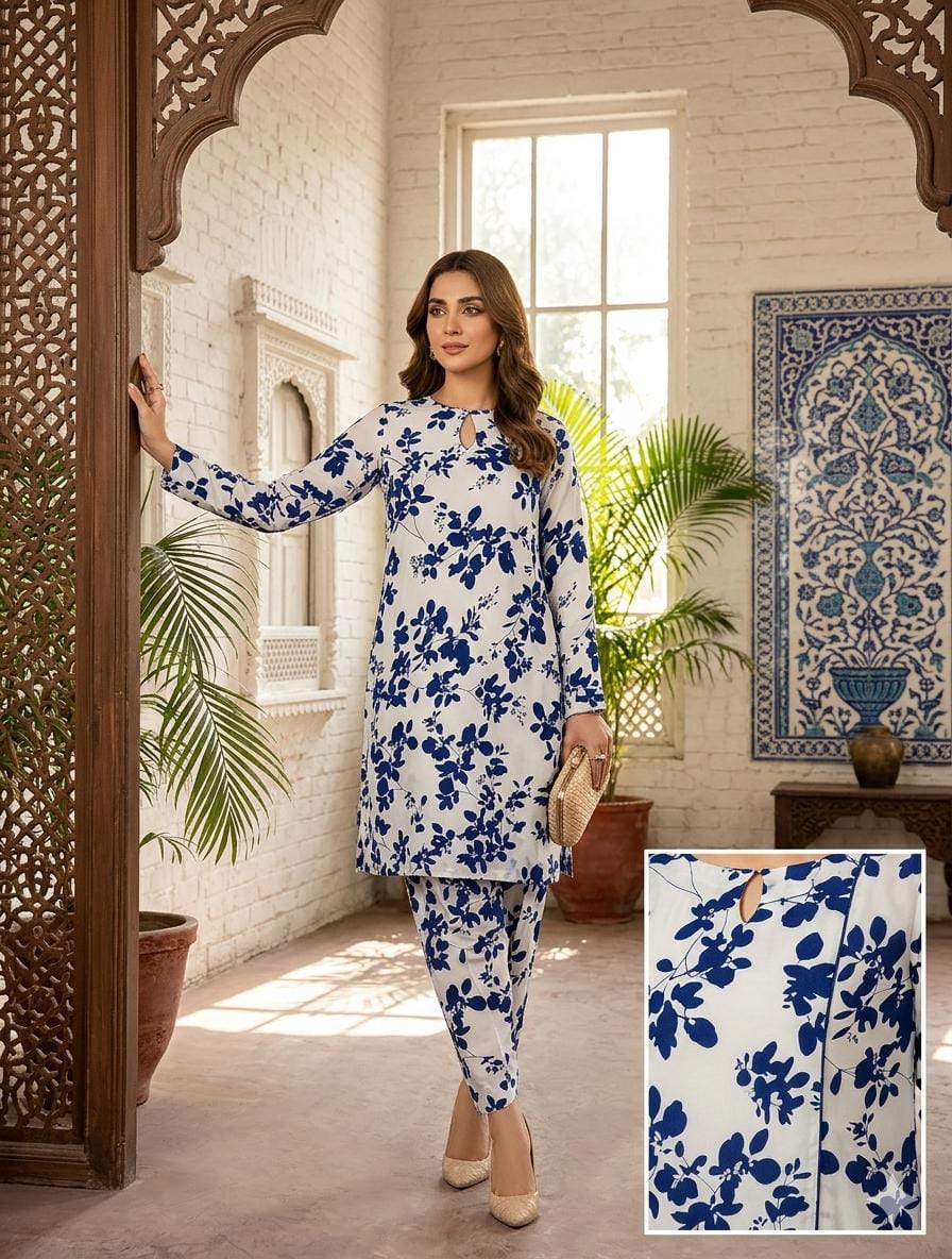 2 Pcs Ladies Suit  Des  107