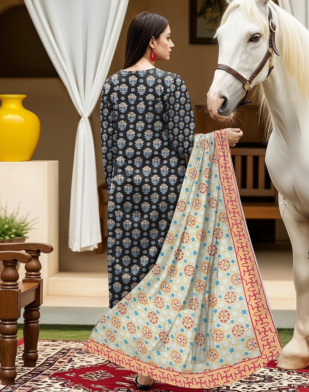 3 Pcs Lawn Unstitched Suit 508