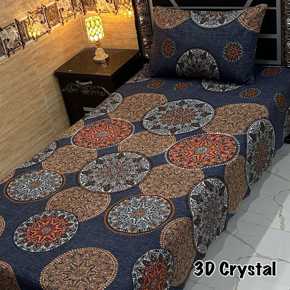 4 Pieces Crystal Cotton Single Pair Bedsheet  SB 509